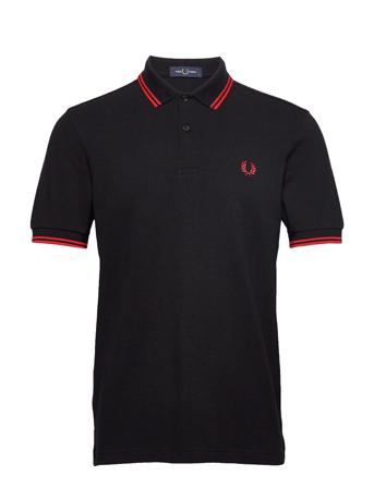 Twin Tipped Fp Shirt Polos Short-sleeved Svart Fred Perry