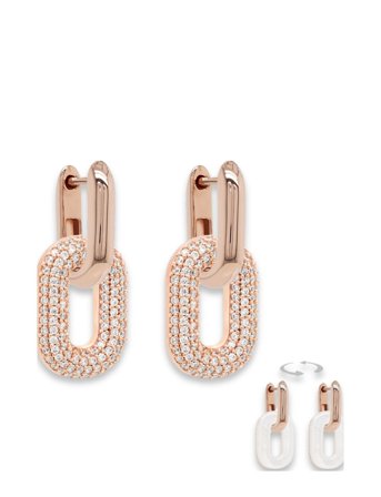 Marmara Sterling Goldplated Link Earrings - Pink - ONE SIZE
