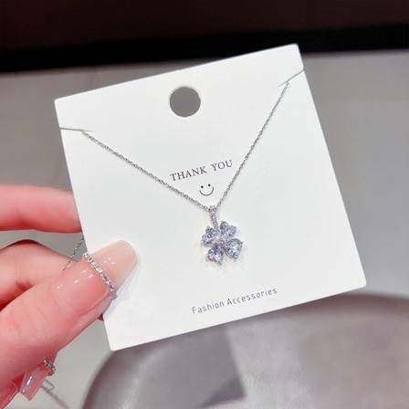 Naiset Kaulakoru Ketju Choker Riipus Korut Tytöt Lahja Terälehdet Zirkoni Yksinkertainen Tyylikäs X091