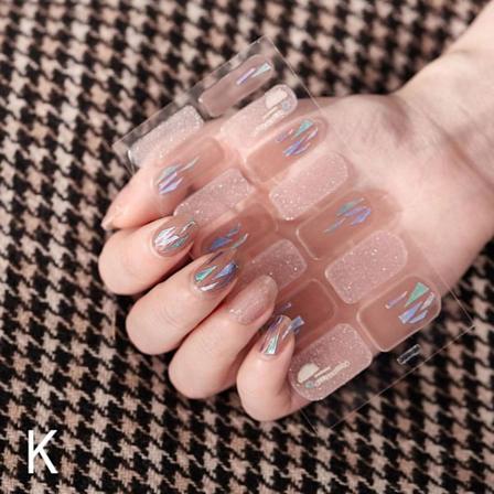 14 st/ark halvhärdade gelnaglar klistermärken DIY nagelklistermärken F 26 14pcs