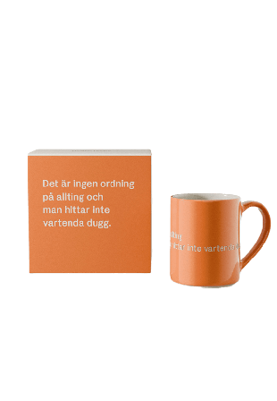 Design House Stockholm Astrid Lindgren Mugg - Det är ingen ordning på allting och man hittar inte vartenda dugg Kök & matlagning Orange 35CL
