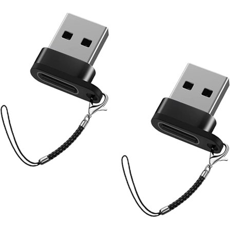 USB C til USB-adapter, USB hann til USB C hunn, svart [2-pakning],