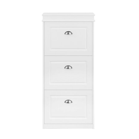 SoBuy valkoinen kenkäkaappi 3 ovea kanssa 53.01x24x116.99cm, moderni FSR94-W