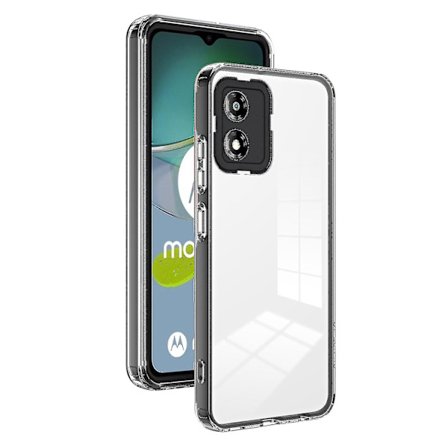 Til Motorola Moto E13 4g 3-i-1 Gennemsigtigt Cover Kamerabeskyttelse Tpu + PC Stødsikkert Etui