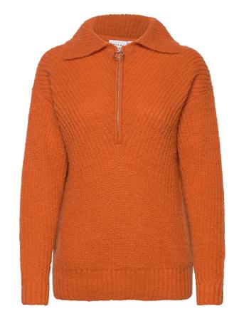Vichinti Half Zip L/S Knit Top/Su/Vol Orange Vila