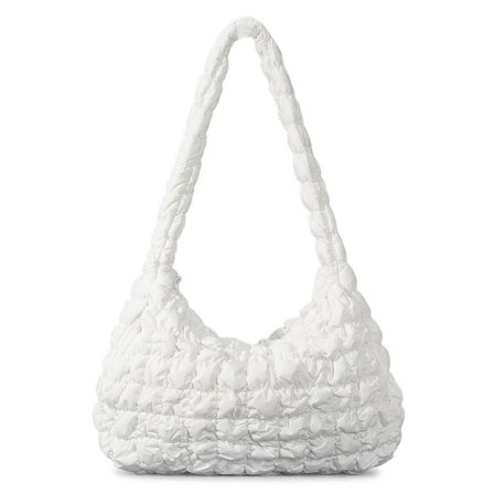 Quiltet Tote Bag Puffer Tote Bag HVID