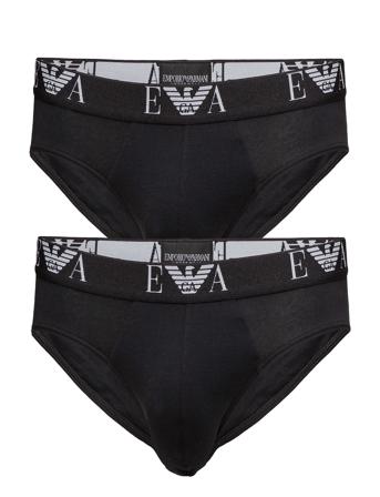 Mens Knit 2Pack Brie Underbukser Y-frontunderbukser Svart Emporio Armani