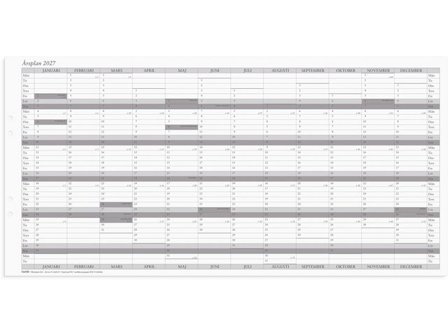 Burde Väggkalender Årsplan 2027 5/fp - Lyreco - Almanackor och kalendrar - Väggkalendrar - Väggblad