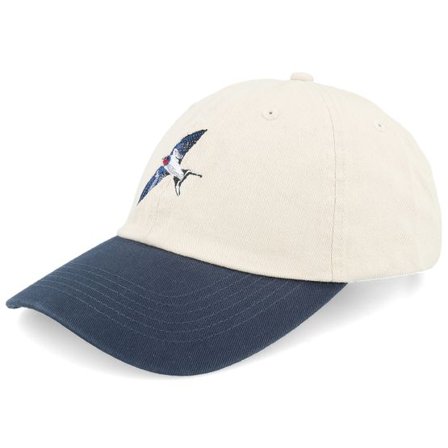 Wild Spirit - Beige unconstructed Keps - Swallow Bird Washed Stone/Navy Dad Cap @ Hatstore