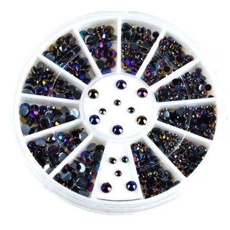 Rhinestone Svart 4 storlekar