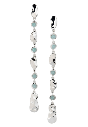 Syster P Florentina Long Earrings Aquamarine Örhängen Dam Silver ONESIZE