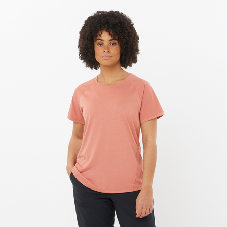 Salomon - T-shirty Odzież Outline Ss Tee W - Light Mahogany