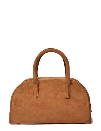 Fake Suede Bowling Bag Brown Ceannis