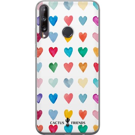 Yhteensopiva Puhelinkuori Huawei Huawei P40 lite E Cactus and Friends - Watercolor Love Grid