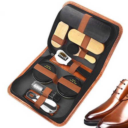 Skoputsningskit för Män & Kvinnor, Läderskoputsningskit med Mjuk Borste för Skovård och Rengöring