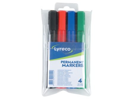 Lyreco Märkpenna rund 4 färger 4/fp - Lyreco - Kontorsmaterial - Pennor - Märkpennor - Rund spets