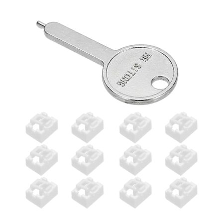 12 st Port Blocker Låsande RJ45 Port/Dammtät PC Blocker med Kodad Nyckel, Vit Vit