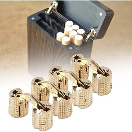 4-delt 8MM skjult møbelhengsel messing skjult hengsel, stang