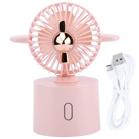 Oskilloiva tuuletin USB Ladattava Kannettava Pöytätuuletin Asuntolaan ja Toimistoon, Pinkki