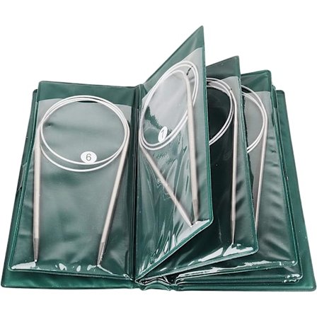 Sirkulært Strikkepinnesett for Begynnere, 65 cm Metallsirkulære Pinner med Hus og Måler, Lettvekts Sirkulære Strikkepinner