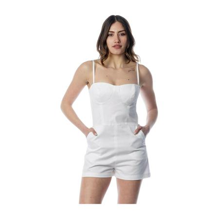 Gaëlle Paris, Short suit in gabardin with lace skirt Wit, Dames, Maat:XS