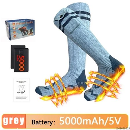 Nye opvarmede sokker 5000mah batteri elektriske opvarmede ski sokker vinter termiske opvarmede fodvarmer sport elektriske feber sokker