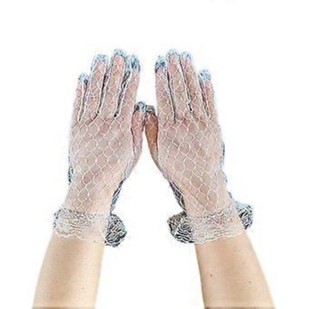 Aftenbanket Blondehandsker Prom Tilbehør Korte Handsker til Operaer Flapper Damer Tema Prom Kostume til Brudekjole Hvid( Hvid)