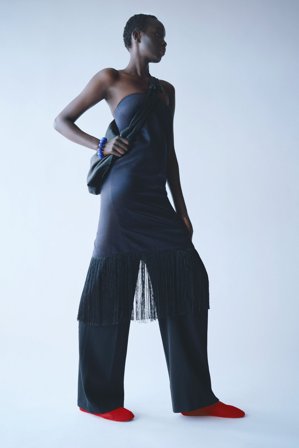 Soft Goat - Fringe skirt - Cashmere skirt - M - Black