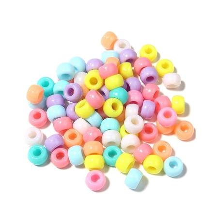 Kandi-perler i bulk for DIY-håndverk, smykkeproduksjon, Kandi-armbånd, 6x9mm, ca. 1800 stk., lyse farger