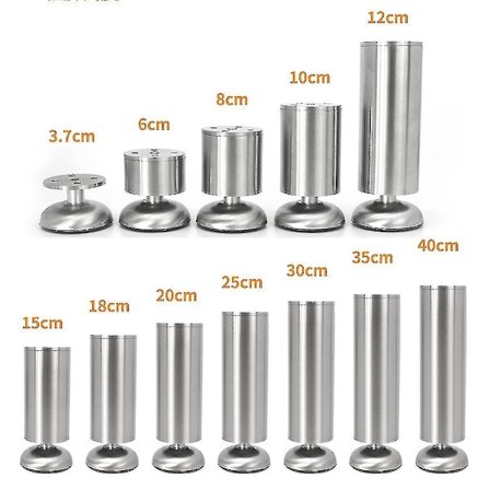 Justerbare møbelben i rustfritt stål, sofabein, skapbordføtter, tunge erstatningsstenger, benkeplate