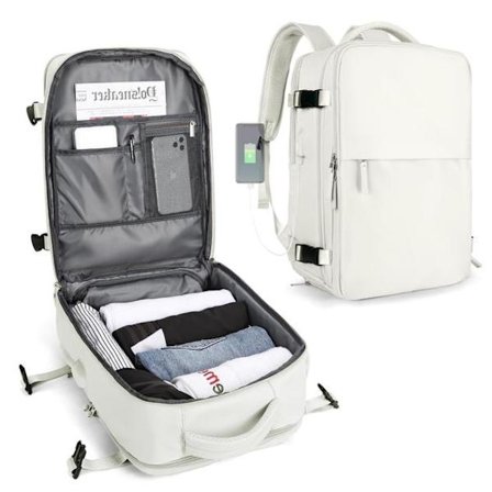 Kabinväska 45x30x16 Underseat Ryggsäck för Flygplan Handbagage Underseat Carry On Ryggsäck Laptopväska Dam Reseryggsäck med Skofack, B