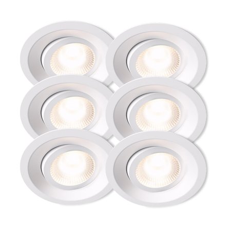 Plejd Downlight Tilt Hvit 8W 6-pk