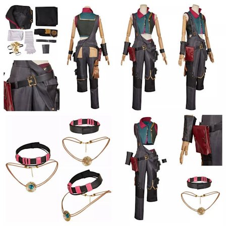 Arcane: League of Legends Young Jinx Powder Cosplay Kostume+Halskæde Rollespil Kostume+Halskæde