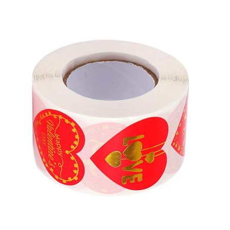 Hjerte Klistremerker Valentinsdag Gave Forseglingsklistremerker Papiretiketter 1 tomme DIY-etiketter