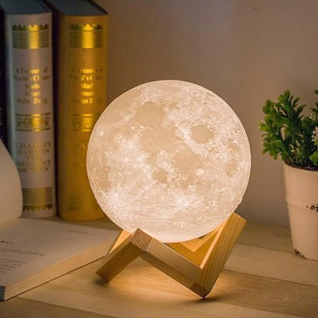Moon Lamp Moon Light Night Light For Kids Gift For Women Usb Charging And Touch Control Brightness 3d Printed Warm And Cool White Lunar Lamp(3.5in Moo