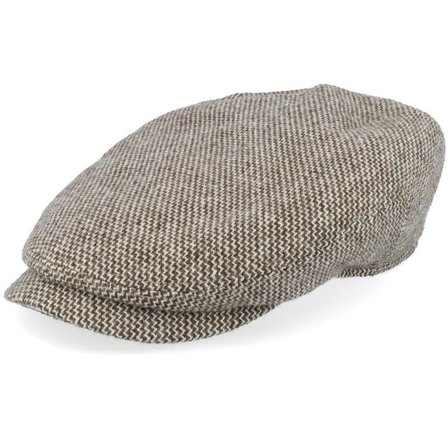 Stetson - Brun flatcap Keps - Driver Virgin Wool Brown/Woolwhite Flat Cap @ Hatstore