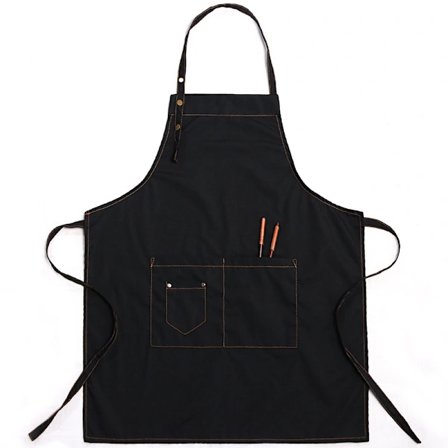 Canvas köksförkläde med justerbara remmar, grillförkläde, 60 x 75 cm