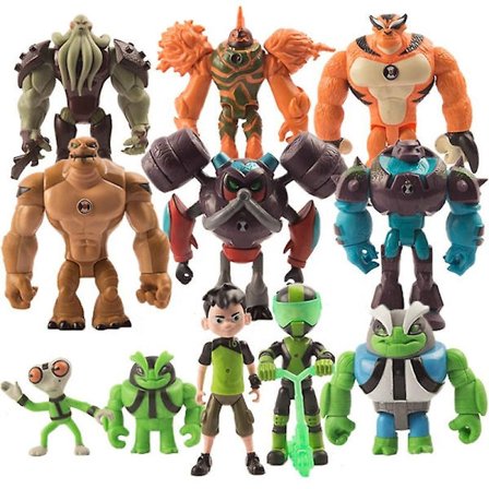 Ben 10 Action Figur Legetøjssæt - 11 stk. Guardian Earth Collection med Stande[YDE]