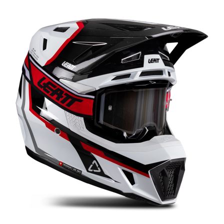 Leatt Moto 7.5 V26 MX Helmet Kit with Goggles White/Red XL