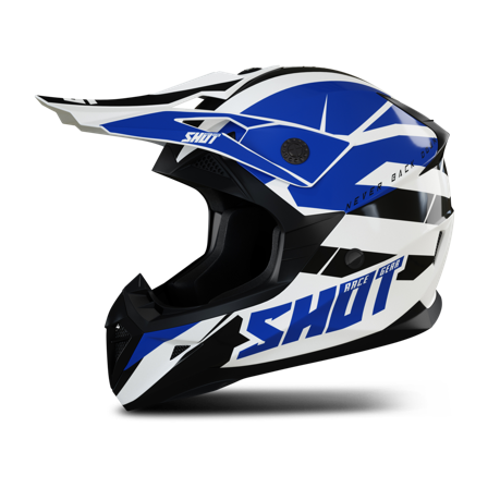 Casco Cross Bambino Shot Pulse Revenge Bianco-Blu-Nero S