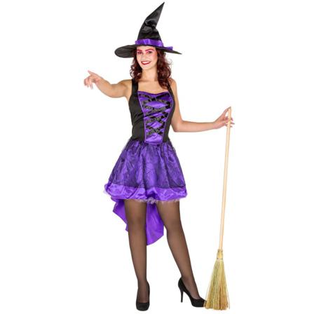 Tectake Maskeraddräkt Dam Sexig Häxklänning Lila Purple L