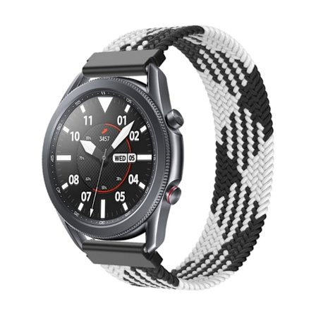 Samsung Galaxy Watch 3 (45 mm) klockarmband i elastisk nylon - Svart / Vit Storlek: Xl