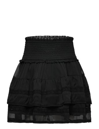 Skirt Flounce With Lace Black Lindex