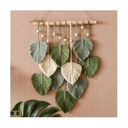 Løv Makramé Veggdekorasjon Boho Rom Hjemmeinnredning Vevd Estetisk Veggteppe Hjem Rom Bryllupsdekorasjon