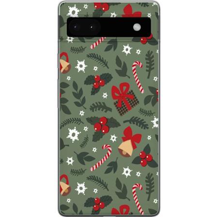 Google Pixel 6a Gjennomsiktig deksel God Jul mønster
