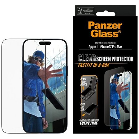 PanzerGlass Ultra-Wide Fit Fastfit herdet glass for iPhone 17 Pro Max