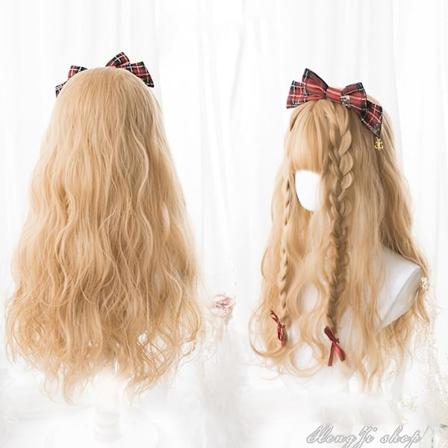 Houyan Langt krøllete hår bølget rosa parykk kvinnelig høy temperaturbestandig syntetisk fiber parykk cosplay Lolita(26 tommer,P12-613)