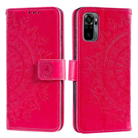 Xiaomi Redmi Note 10s - Mandala Läder Fodral - Röd