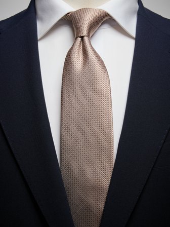 John Henric Men's Beige Structure Tie Silk Size 7,5