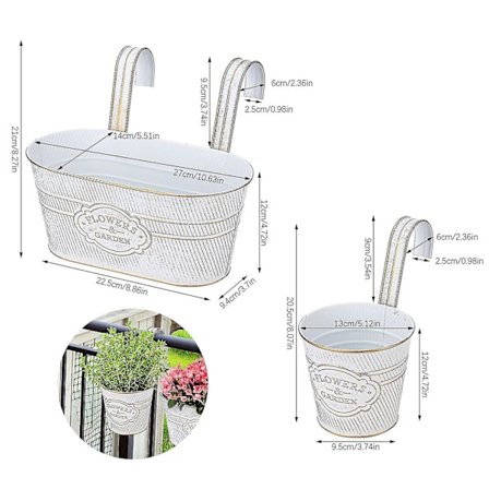 3 kpl Metalliset Seinäruukut Sisä- ja Ulkokäyttöön